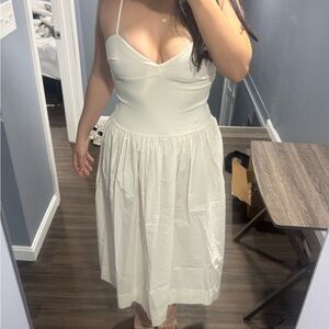 Zara Elegant White Spaghetti Strap Dress